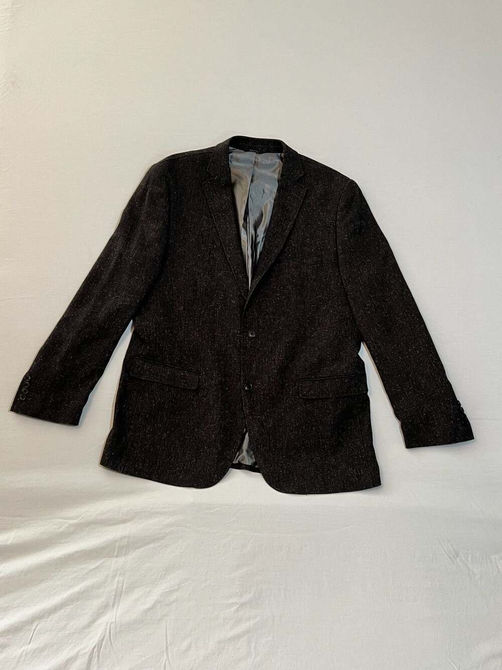 Greg Norman Men's Dark Gray Flecked Two-Button Blazer Jacket, Size 46L